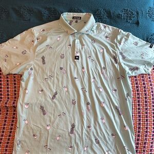 Bad Birdie Mint Golf Polo with Fruit Pattern